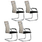 Modern Style Microfiber Office Chair Chrome Metal Base Desk Chair Off-White 4 Piece Set High-Back (Over 22 in.) Clearhalo 'furn' 'furn_office_chair' 'Furniture' 'Office Chairs' 'Office Furniture' 'office_chair' 5497162