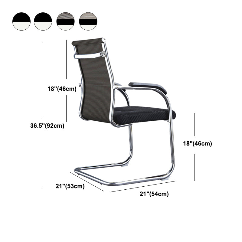 Modern Style Microfiber Office Chair Chrome Metal Base Desk Chair Clearhalo 'furn' 'furn_office_chair' 'Furniture' 'Office Chairs' 'Office Furniture' 'office_chair' 5497163