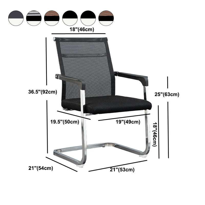 Modern Style Microfiber Office Chair Chrome Metal Base Desk Chair Clearhalo 'furn' 'furn_office_chair' 'Furniture' 'Office Chairs' 'Office Furniture' 'office_chair' 5497164