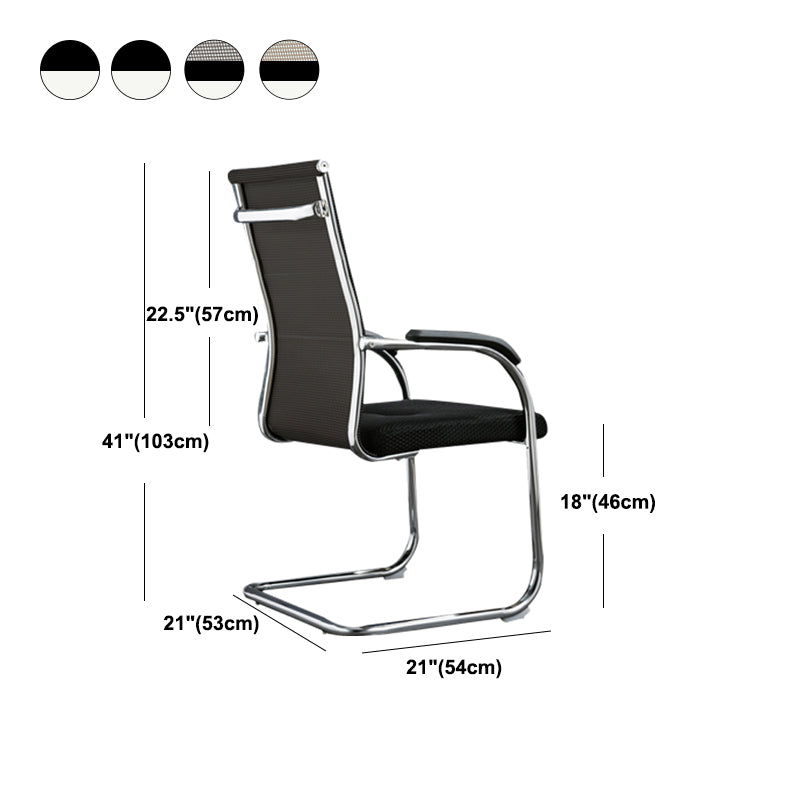Modern Style Microfiber Office Chair Chrome Metal Base Desk Chair Clearhalo 'furn' 'furn_office_chair' 'Furniture' 'Office Chairs' 'Office Furniture' 'office_chair' 5497165