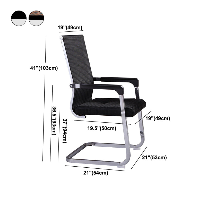 Modern Style Microfiber Office Chair Chrome Metal Base Desk Chair Clearhalo 'furn' 'furn_office_chair' 'Furniture' 'Office Chairs' 'Office Furniture' 'office_chair' 5497166