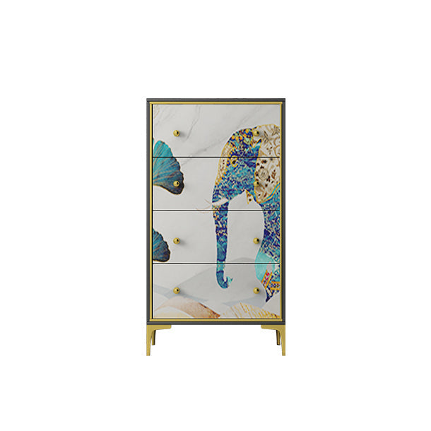 Cassetta di stoccaggio in legno verticale in stile moderno con 3/4 cassetti