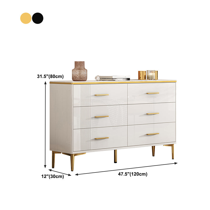 Glam -stijl opbergkast dressoir houten opbergkast met zwart / gouden handgreep