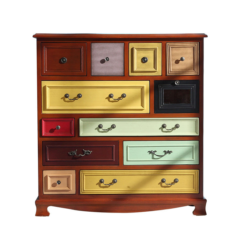 Traditional Style Chest Wooden Storage Chest with Drawers for Bedroom 41"L x 16"W x 43"H Red Brown Clearhalo 'Bedroom Furniture' 'Dressers & Chests' 'dressers_chests' 'furn' 'furn_dressers_chests' 'Furniture' 5497656