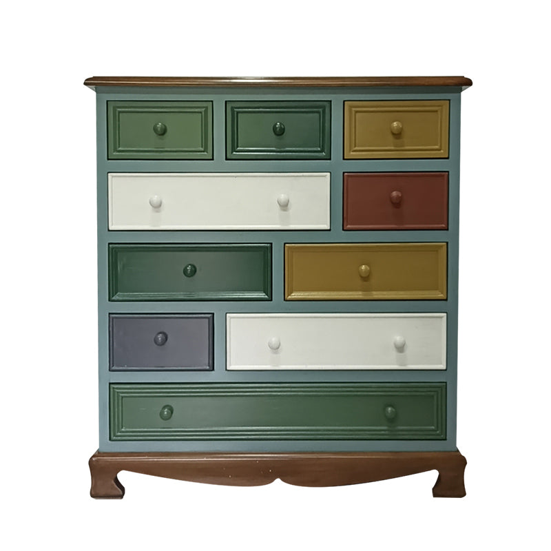 Traditional Style Chest Wooden Storage Chest with Drawers for Bedroom 34"L x 15"W x 37"H Aqua Clearhalo 'Bedroom Furniture' 'Dressers & Chests' 'dressers_chests' 'furn' 'furn_dressers_chests' 'Furniture' 5497670