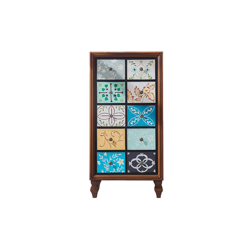 White and Brown Chest Traditional Style Wooden Storage Chest for Bedroom