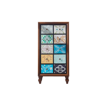 White and Brown Chest Traditional Style Wooden Storage Chest for Bedroom