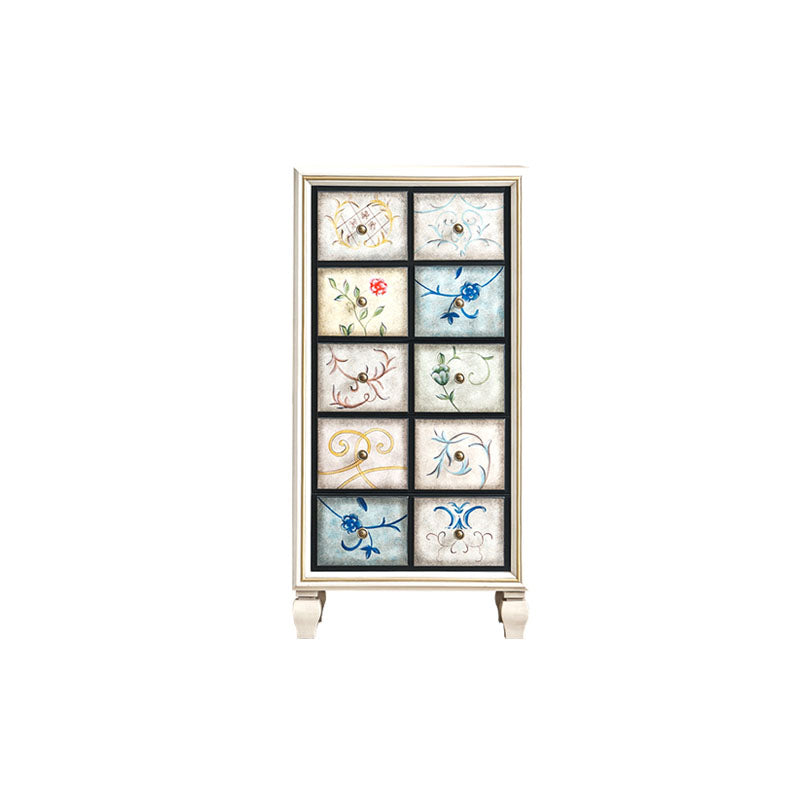 Coffre blanc et marron coffre de rangement en bois traditionnel pour chambre à coucher