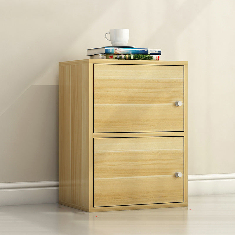 Scandinavian 15.7"L Book Shelf Wood Standard Bookcase With Doors