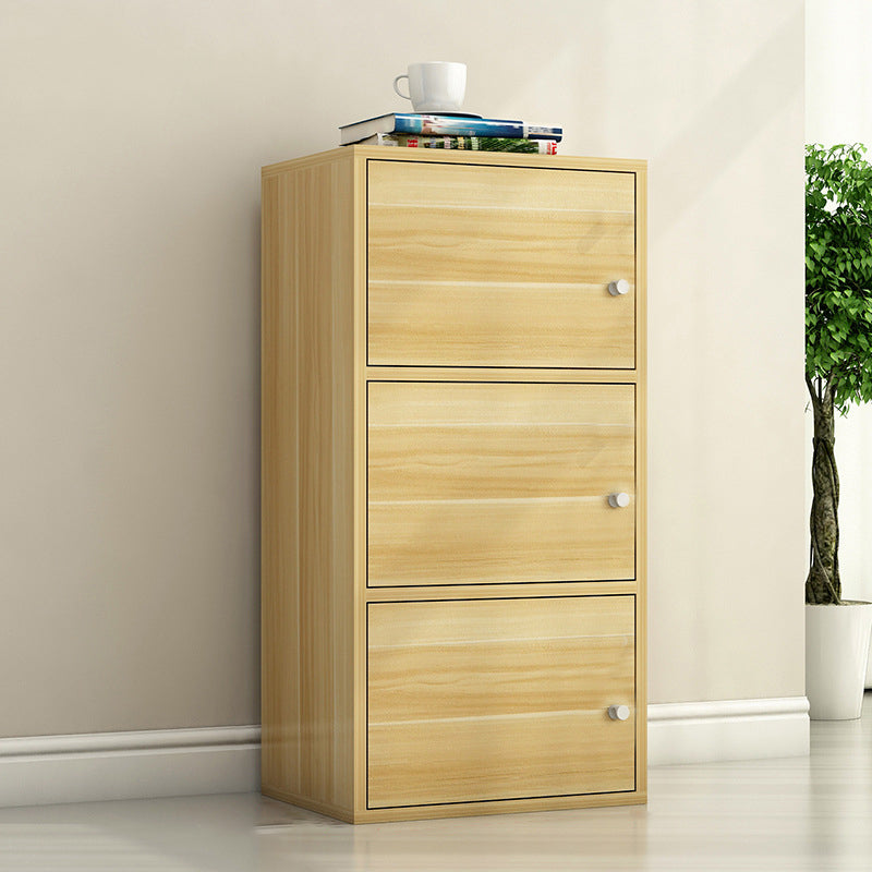 Scandinavian 15.7"L Book Shelf Wood Standard Bookcase With Doors