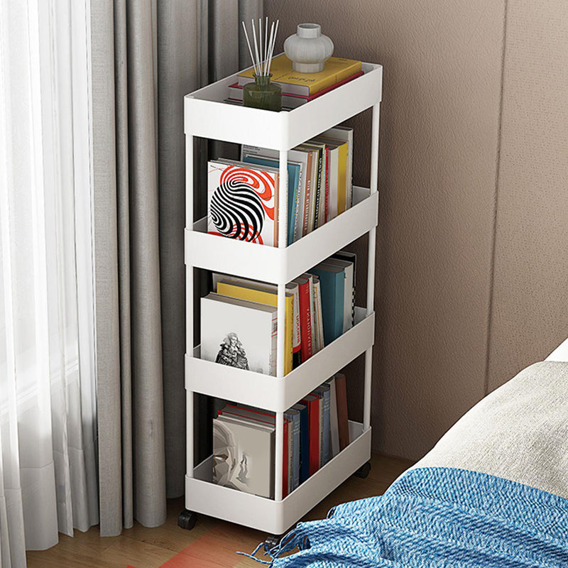Modern Plastic Bookcase, White, Bookshelf for Any Room, 16" L