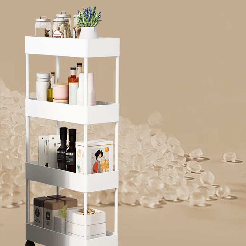 Modern Plastic Bookcase, White, Bookshelf for Any Room, 16" L