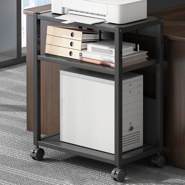 Holz- und Metall -Bücherregal, Multi -Tiers zeitgenössisches Bücherregal für Büro