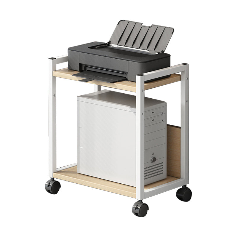 Holz- und Metall -Bücherregal, Multi -Tiers zeitgenössisches Bücherregal für Büro