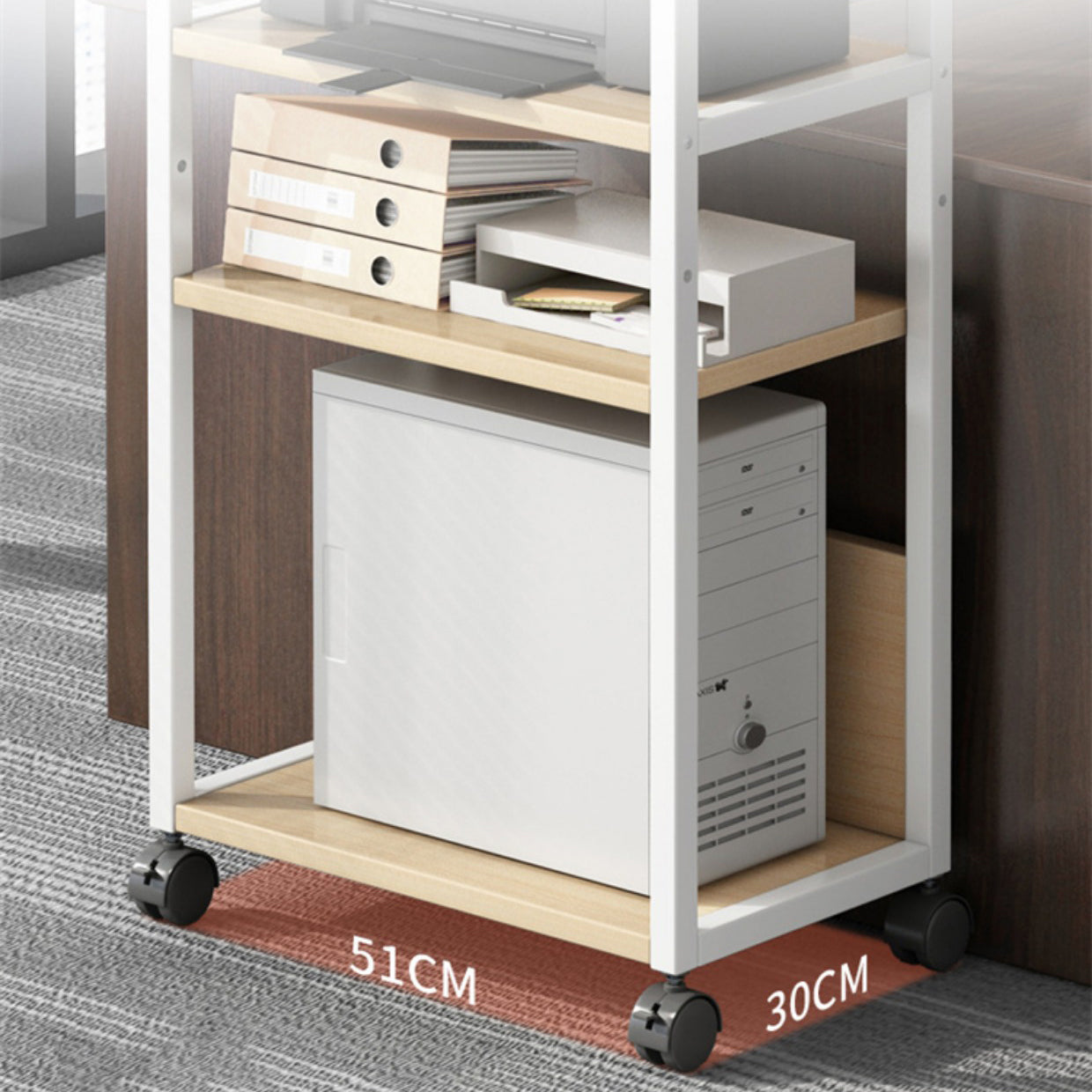 Holz- und Metall -Bücherregal, Multi -Tiers zeitgenössisches Bücherregal für Büro