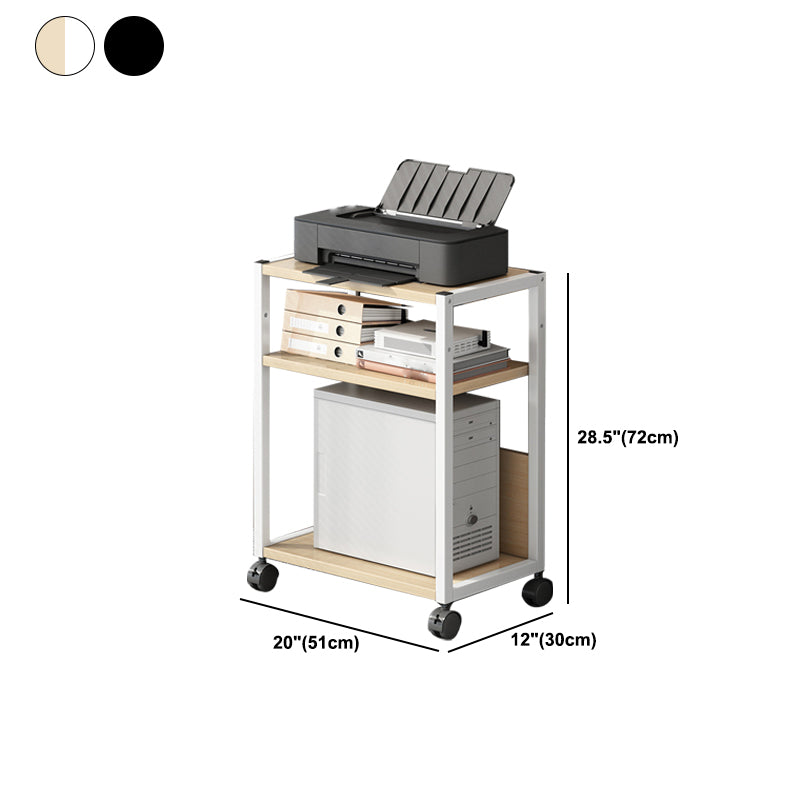 Holz- und Metall -Bücherregal, Multi -Tiers zeitgenössisches Bücherregal für Büro