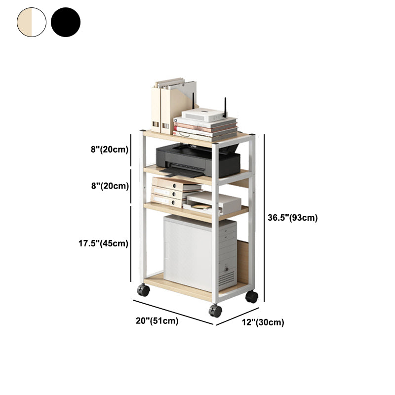 Holz- und Metall -Bücherregal, Multi -Tiers zeitgenössisches Bücherregal für Büro
