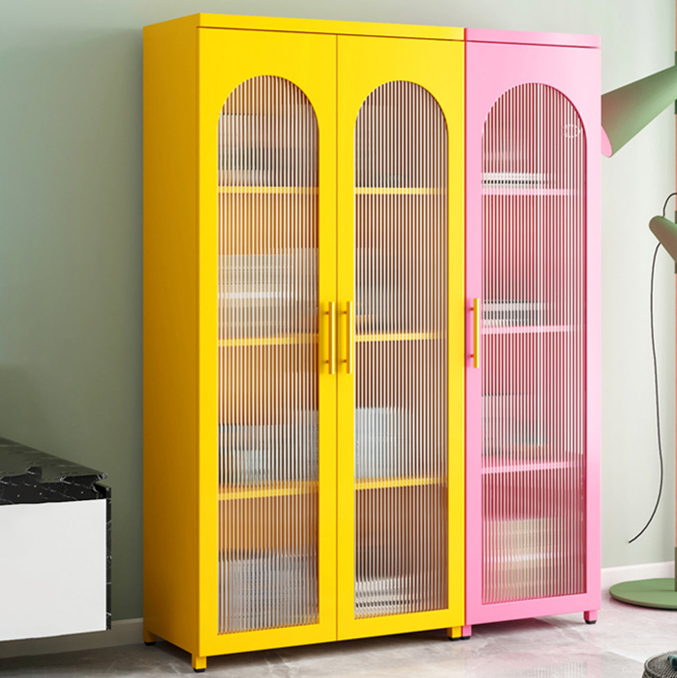 Libreria moderna in acciaio, scaffale per la porta chiusa in vetro per qualsiasi stanza