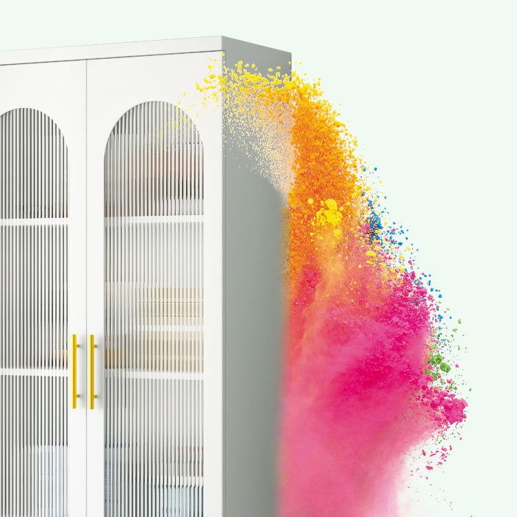 Libreria moderna in acciaio, scaffale per la porta chiusa in vetro per qualsiasi stanza