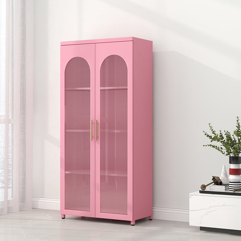 Libreria moderna in acciaio, scaffale per la porta chiusa in vetro per qualsiasi stanza