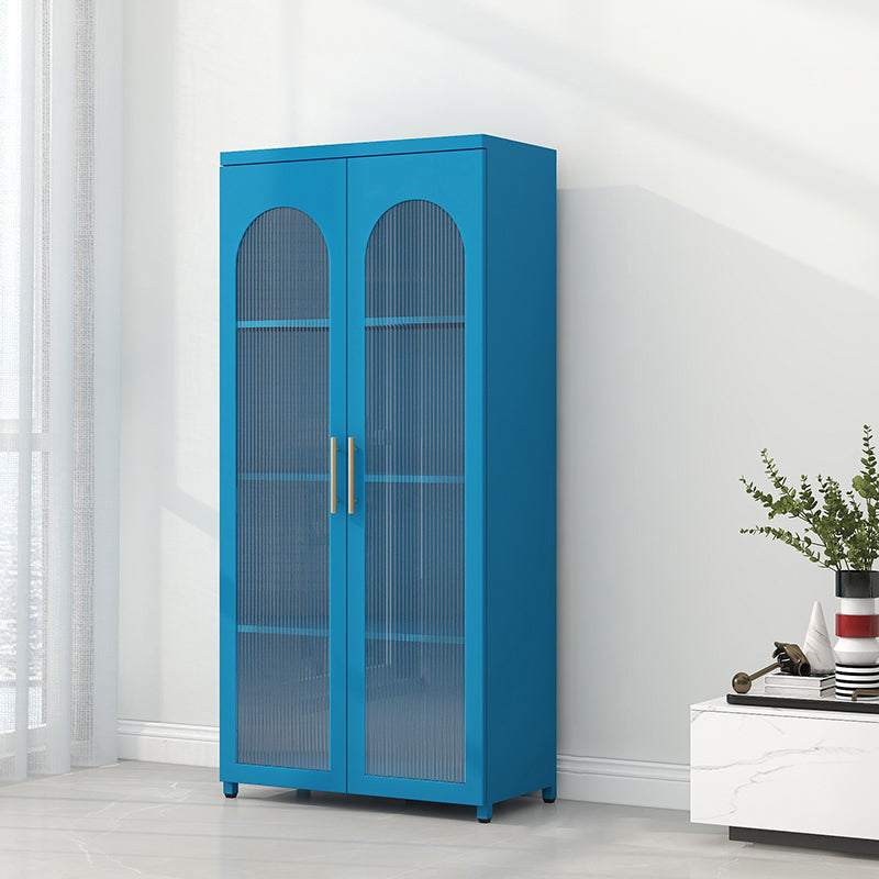 Libreria moderna in acciaio, scaffale per la porta chiusa in vetro per qualsiasi stanza