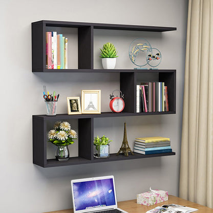 Modern Artificial Wood Bookcase, Geometric Bookshelf for Any Room