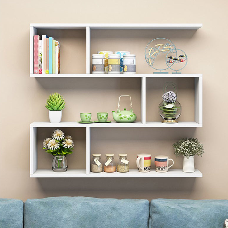 Modern Artificial Wood Bookcase, Geometric Bookshelf for Any Room