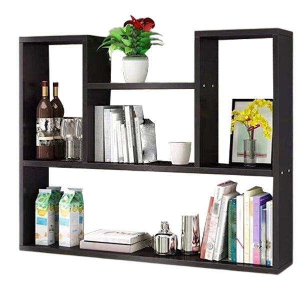 Modern Floating Book Shelf Wall Mounted Manufactured Wood Bookcase Black Clearhalo 'Bookcases' 'furn' 'furn_bookcases' 'Furniture' 'Office Furniture' 5498058