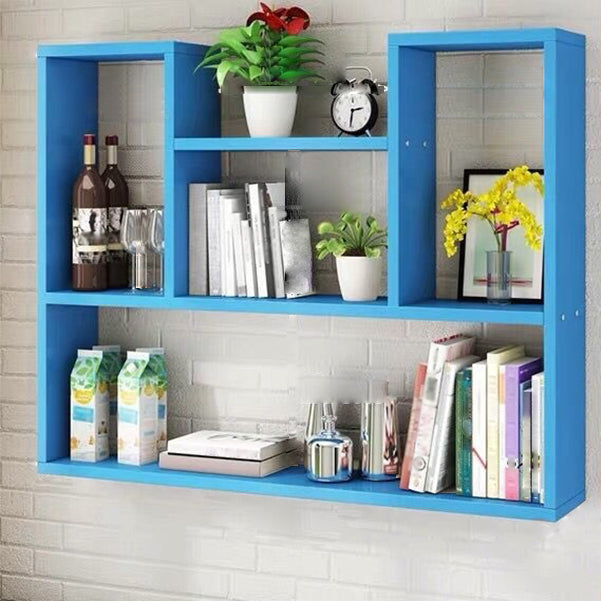 Modern Floating Book Shelf Wall Mounted Manufactured Wood Bookcase Blue Clearhalo 'Bookcases' 'furn' 'furn_bookcases' 'Furniture' 'Office Furniture' 5498072