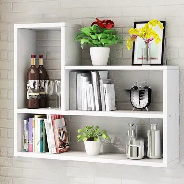 Modern Floating Book Shelf Wall Mounted Manufactured Wood Bookcase 31.5"L x 5.9"W x 23.6"H White Clearhalo 'Bookcases' 'furn' 'furn_bookcases' 'Furniture' 'Office Furniture' 5498074