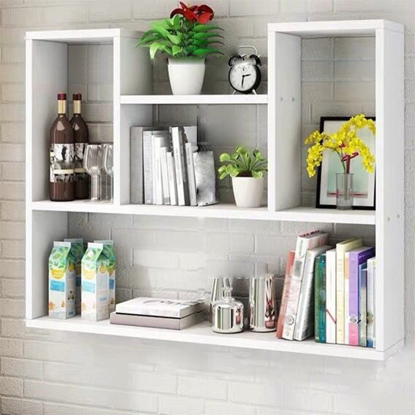 Modern Floating Book Shelf Wall Mounted Manufactured Wood Bookcase White Clearhalo 'Bookcases' 'furn' 'furn_bookcases' 'Furniture' 'Office Furniture' 5498079