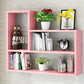 Modern Floating Book Shelf Wall Mounted Manufactured Wood Bookcase 31.5"L x 5.9"W x 23.6"H Pink Clearhalo 'Bookcases' 'furn' 'furn_bookcases' 'Furniture' 'Office Furniture' 5498083