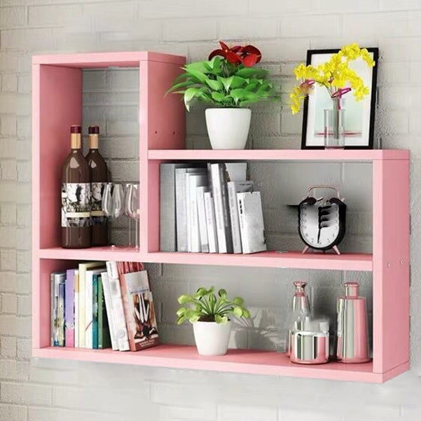 Modern Floating Book Shelf Wall Mounted Manufactured Wood Bookcase 31.5"L x 5.9"W x 23.6"H Pink Clearhalo 'Bookcases' 'furn' 'furn_bookcases' 'Furniture' 'Office Furniture' 5498083