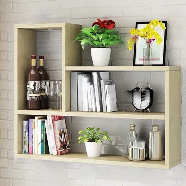 Modern Floating Book Shelf Wall Mounted Manufactured Wood Bookcase 31.5"L x 5.9"W x 23.6"H Beige Clearhalo 'Bookcases' 'furn' 'furn_bookcases' 'Furniture' 'Office Furniture' 5498085