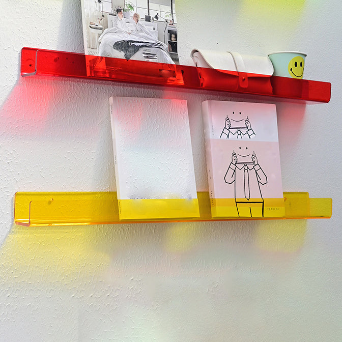 Libreria di archiviazione montata a parete acrilica 23,5 "l moderna libreria per casa