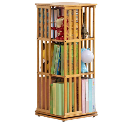 Rotatable Storage Bookshelf Modern Geometric Closed Back Bookcase