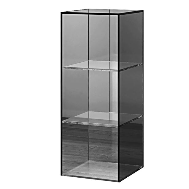 Closed Back Storage Bookshelf Scandinavian Standard Acrylic Bookcase 13.8"L x 13.8"W x 35.4"H Grey Clearhalo 'Bookcases' 'furn' 'furn_bookcases' 'Furniture' 'Office Furniture' 5498246