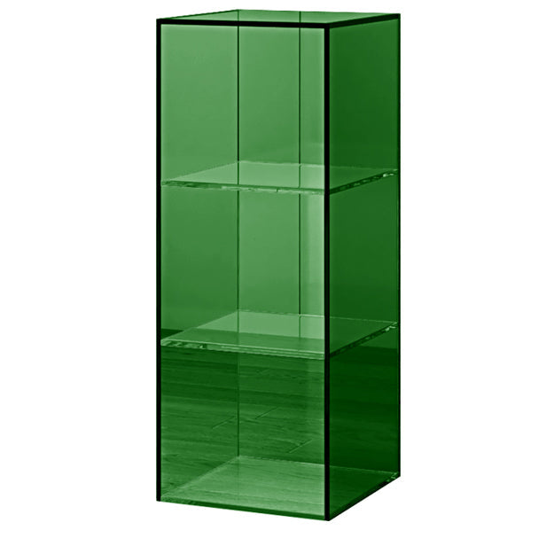 Closed Back Storage Bookshelf Scandinavian Standard Acrylic Bookcase 13.8"L x 13.8"W x 35.4"H Green Clearhalo 'Bookcases' 'furn' 'furn_bookcases' 'Furniture' 'Office Furniture' 5498251