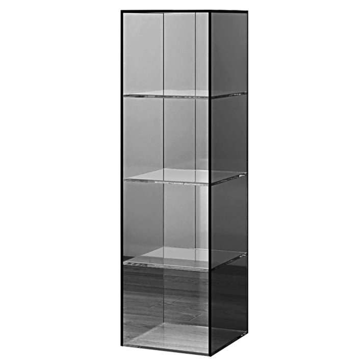 Closed Back Storage Bookshelf Scandinavian Standard Acrylic Bookcase 14"L x 14"W x 47"H Grey Clearhalo 'Bookcases' 'furn' 'furn_bookcases' 'Furniture' 'Office Furniture' 5498261