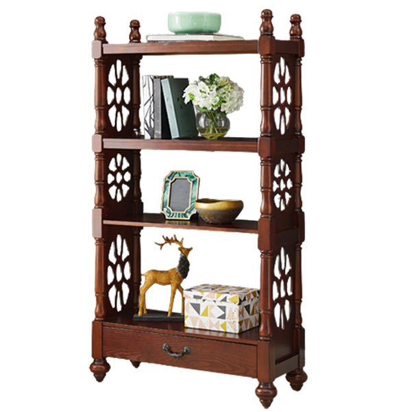 Rectangle Solid Wood Storage Bookshelf Nordic Study Room Bookcase 31.5"L x 11.8"W x 58.3"H Walnut Clearhalo 'Bookcases' 'furn' 'furn_bookcases' 'Furniture' 'Office Furniture' 5498266