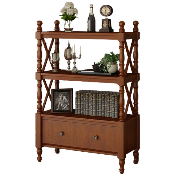 Rectangle Solid Wood Storage Bookshelf Nordic Study Room Bookcase Walnut Clearhalo 'Bookcases' 'furn' 'furn_bookcases' 'Furniture' 'Office Furniture' 5498271