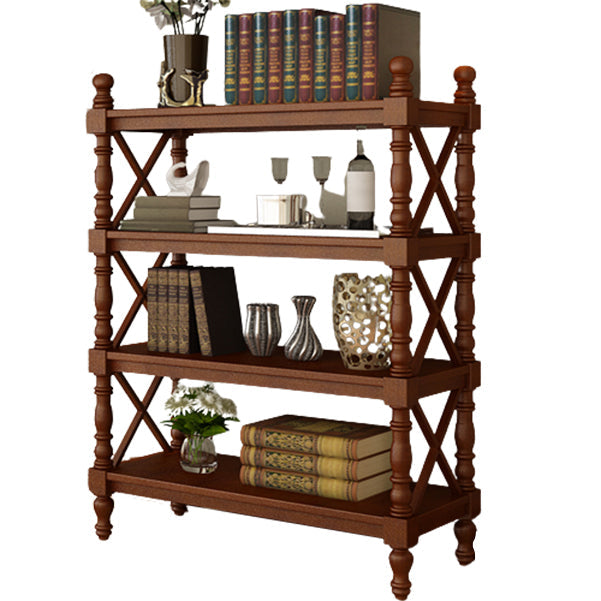Rectangle Solid Wood Storage Bookshelf Nordic Study Room Bookcase 35.4"L x 14.2"W x 56.9"H Walnut Clearhalo 'Bookcases' 'furn' 'furn_bookcases' 'Furniture' 'Office Furniture' 5498272