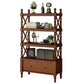 Rectangle Solid Wood Storage Bookshelf Nordic Study Room Bookcase Walnut Clearhalo 'Bookcases' 'furn' 'furn_bookcases' 'Furniture' 'Office Furniture' 5498274