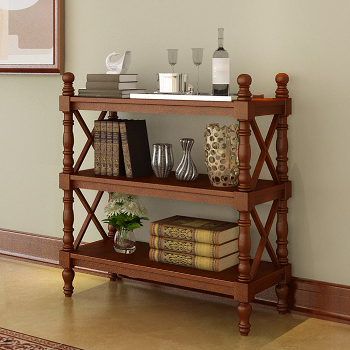 Rectangle Solid Wood Storage Bookshelf Nordic Study Room Bookcase 31.5"L x 14.2"W x 41.9"H Walnut Clearhalo 'Bookcases' 'furn' 'furn_bookcases' 'Furniture' 'Office Furniture' 5498278