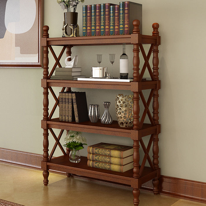 Rectangle Solid Wood Storage Bookshelf Nordic Study Room Bookcase Walnut Clearhalo 'Bookcases' 'furn' 'furn_bookcases' 'Furniture' 'Office Furniture' 5498280