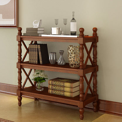 Rectangle Solid Wood Storage Bookshelf Nordic Study Room Bookcase 27.6"L x 14.2"W x 41.9"H Walnut Clearhalo 'Bookcases' 'furn' 'furn_bookcases' 'Furniture' 'Office Furniture' 5498283