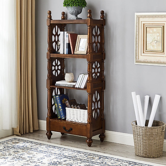 Rectangle Solid Wood Storage Bookshelf Nordic Study Room Bookcase 23.6"L x 11.8"W x 58.3"H Brown Clearhalo 'Bookcases' 'furn' 'furn_bookcases' 'Furniture' 'Office Furniture' 5498293