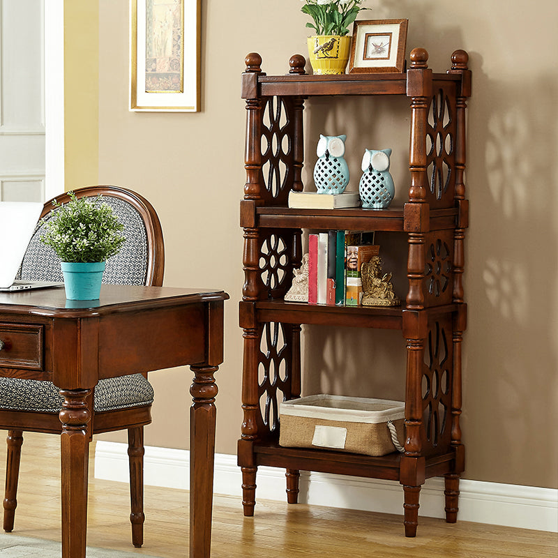 Rectangle Solid Wood Storage Bookshelf Nordic Study Room Bookcase 23.6"L x 12.2"W x 54.7"H Walnut Clearhalo 'Bookcases' 'furn' 'furn_bookcases' 'Furniture' 'Office Furniture' 5498294