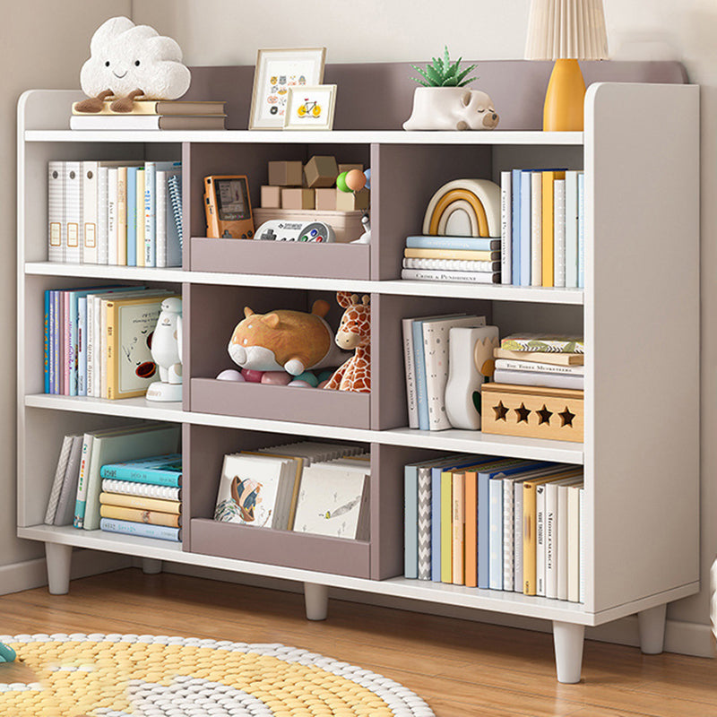 11.8"H Modern Bookshelf Engineered Wood 4-Shelf Standard Bookcase for Home Office 47"L x 12"W x 45"H White-Brown Clearhalo 'Bookcases' 'furn' 'furn_bookcases' 'Furniture' 'Office Furniture' 5498475