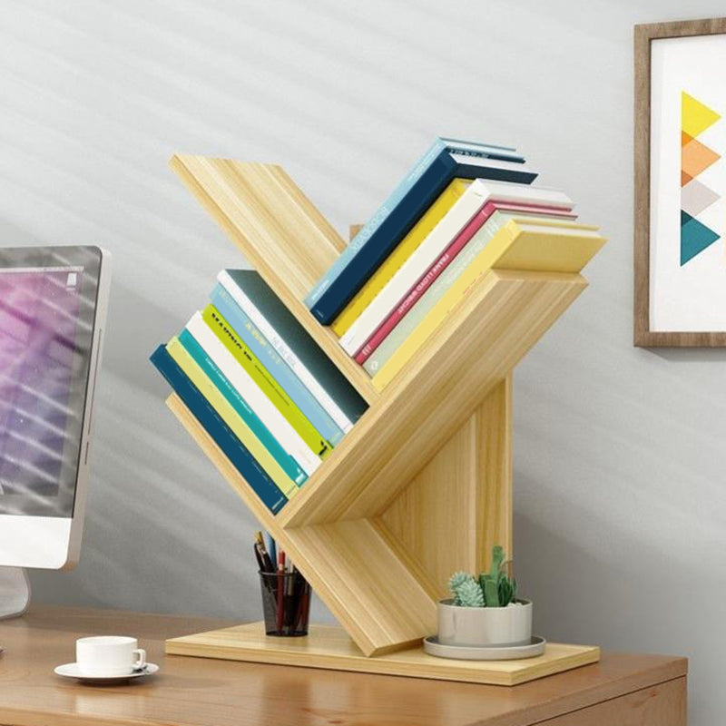 Closed Back Contemporary Style Bookshelf Wood Bookcase for Home 11.8"L x 6.7"W x 14.2"H Natural Clearhalo 'Bookcases' 'furn' 'furn_bookcases' 'Furniture' 'Office Furniture' 5498582